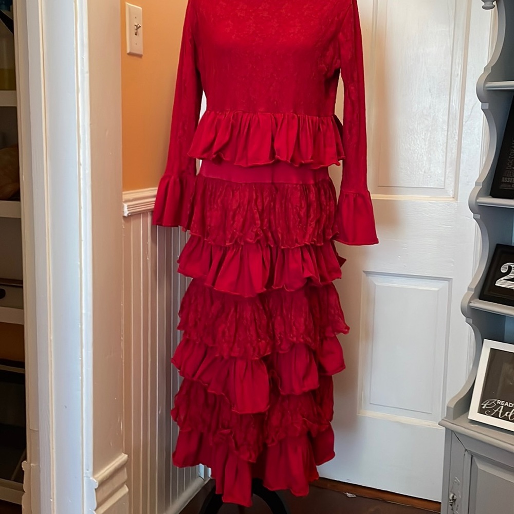 Dark red ladies maxi dress